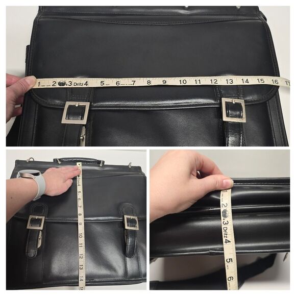 NOT FOR SALE McKLEIN HALSTED Black Leather Double Compartment - Picture 8 of 9